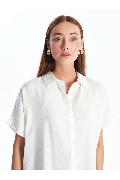 LC Waikiki Oversize Women's Shirt - Straight Short Sleeve - LCW