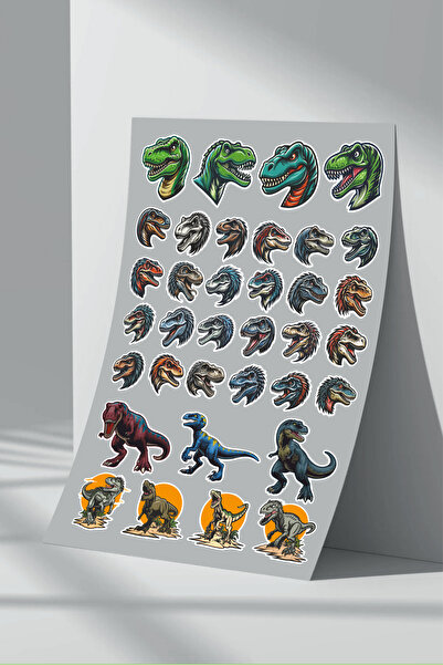 Sticker Market مجموعة ملصقات ديناصور مكونة من 6 قطع