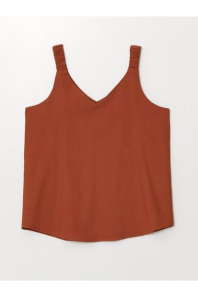 LC Waikiki Γυναικεία μπλούζα με λινό V-Neck Blended LCW