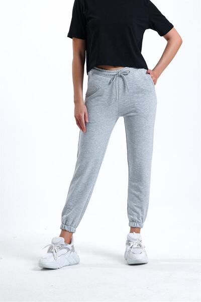 pulur.co مزيج رمادي - بنطال رياضي مرن