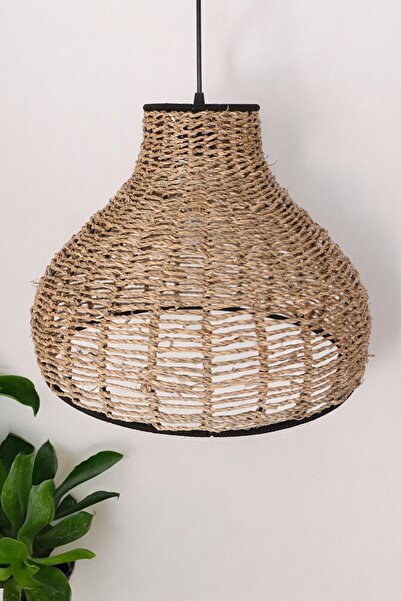 oceanpoint Tekli Sarkıt Avize Doğal Deniz Sazı Salon Mutfak Oturma Odası 40CM