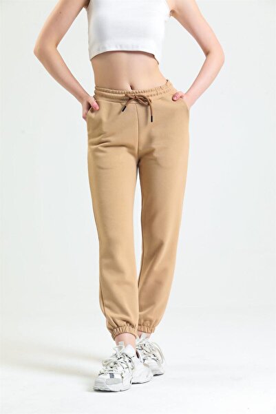 pulur.co بنطال رياضي مرن بلون الجمل