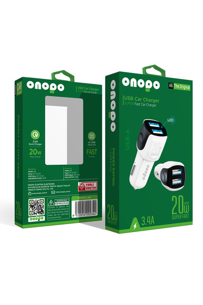 3.4A Dual USB Output Fast Car Charging 20W-A6