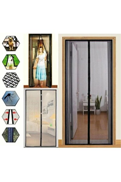 Genel Markalar 105x210cm Mıknatıslı Pratik Manyetik Siyah Kapı Sinekliği Tülü...