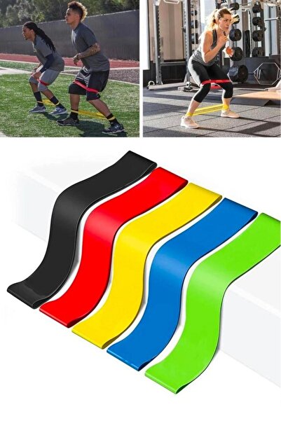 Petinka ® Egzersiz Direnç Bant Seti 5 'li Pilates Crossfit Ekipmanları