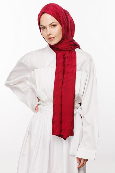 Mooncorn Σάλι Houndstooth με μεταξένιο σχέδιο ζακάρ