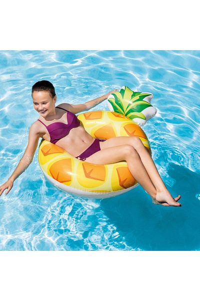 TUENGİ STORE Large Size Pineapple Bagel Inflatable Sea Pool Ring Adult And Children's Ring 117 cm