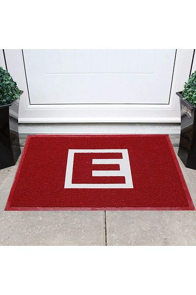 ÇAPAEV Red Lettered Pharmacy Door Mat - 60 cm X 80 cm