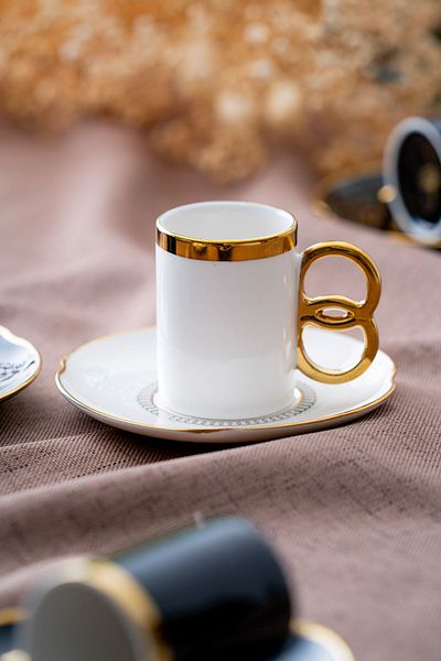 ACAR Infinity 6-Piece Porcelain Coffee Cup Set - 90 ml