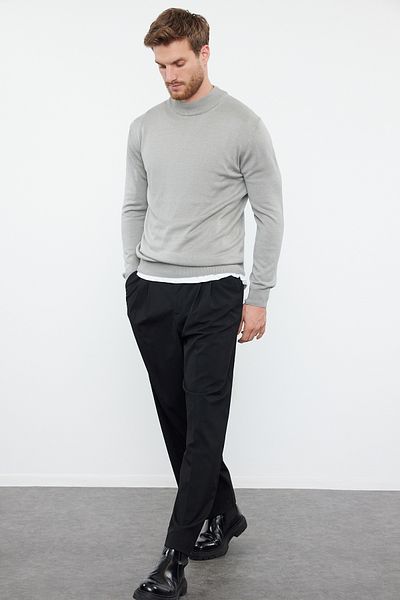 Trendyol Collection Πλεκτό πουλόβερ με ζιβάγκο με λεπτή εφαρμογή - Βαμβακερό TMNAW25KZ00001