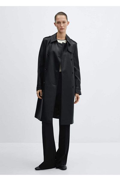 MANGO Woman Trenci cu aspect piele