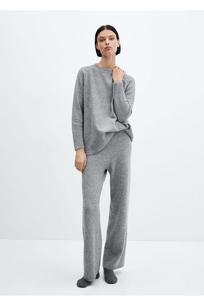 MANGO Woman Cotton Linen Knitwear Trousers
