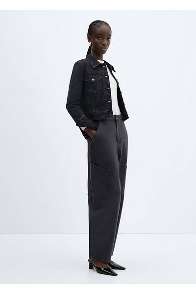 MANGO Woman Denim coat with pockets