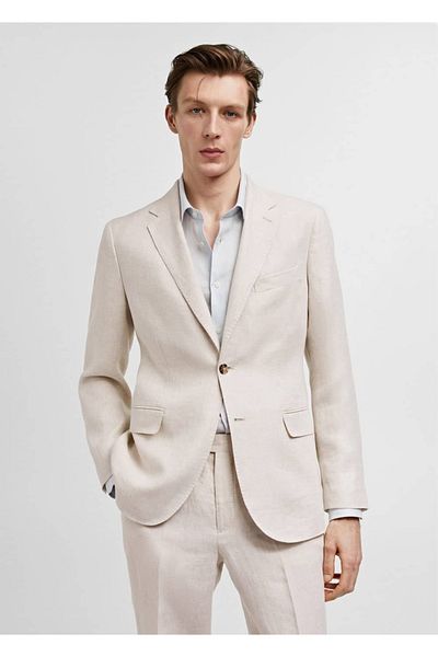 MANGO Man Slim-Fit-Jacke aus 100% Leinen