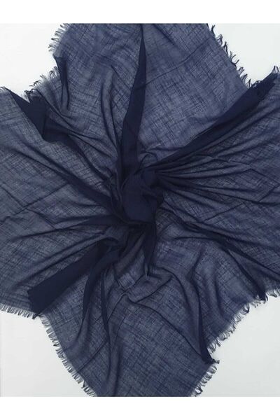 Genel Markalar Kadın Lacivert Koton Pamuklu Flamlı Eşarp 100x100 cm