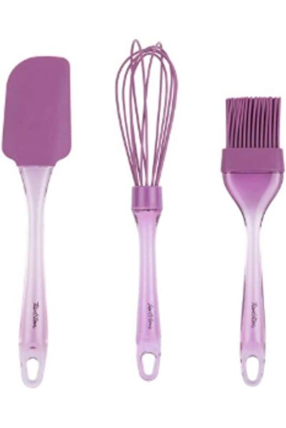 starnewstore Vişne Renkli Silikon 3 lü Hazırlık Seti Modern Tek Ebat