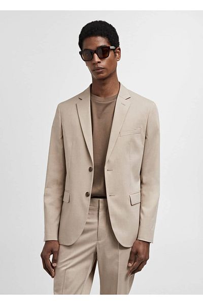 MANGO Man Stretch Fabric Super Slim Fit Blazer Jacket