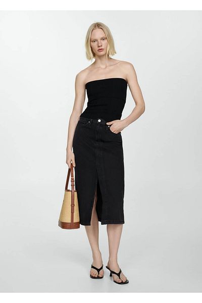 MANGO Woman Midi Denim Skirt