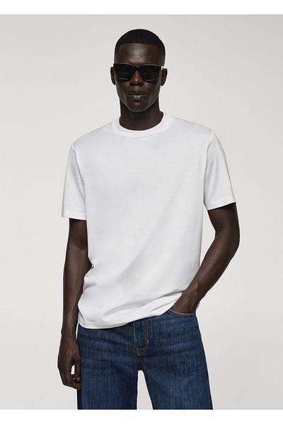MANGO Man Tricou Slim Fit Mercerizat