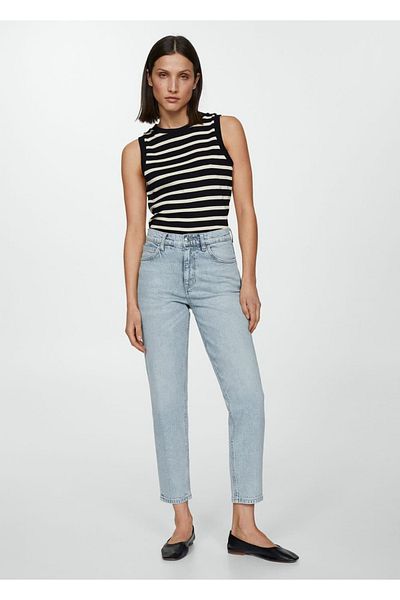 MANGO Woman Newmom Comfort Jeanshose mit hoher Taille