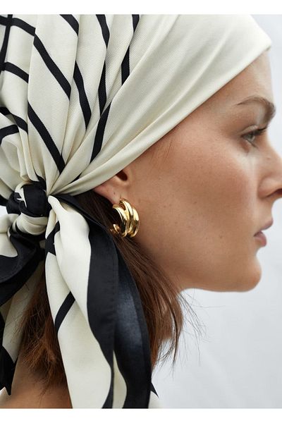 MANGO Woman Eșarfă cu model geometric