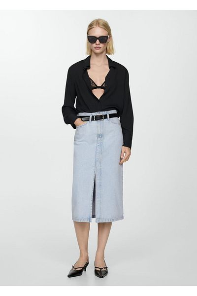 MANGO Woman Midi farmer szoknya