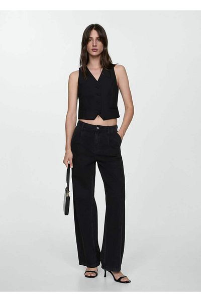 MANGO Woman Blugi cu clape drepte