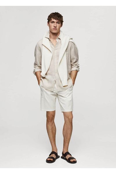 MANGO Man Bermude Slim Fit Chino Bumbac