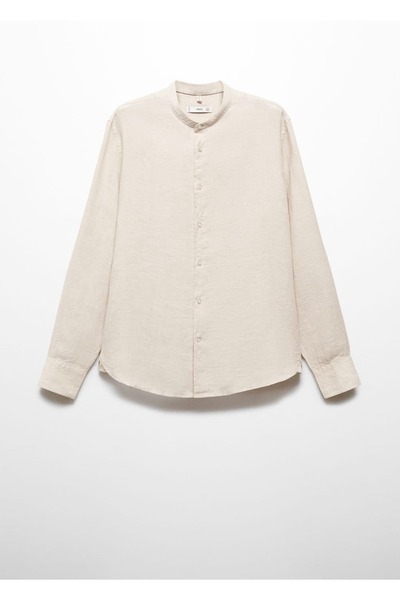 MANGO Man Hakim yakalı %100 keten gömlek