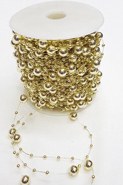 Hayalperest boncuk Altın Rengi Saçaklı Misinalı Inci