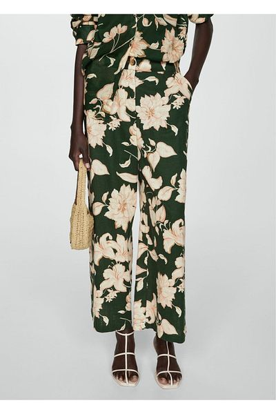 MANGO Woman Floral Patterned Trousers