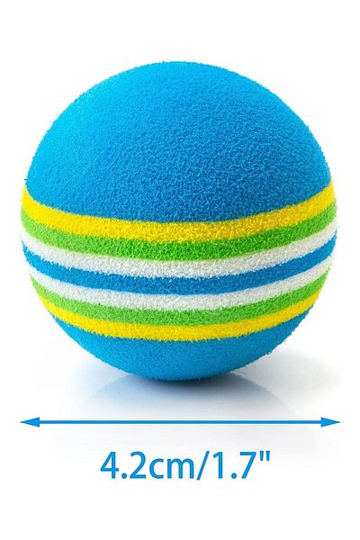 obrigado 4-Piece Rainbow Sponge Cat Dog Chewing Play Ball 4.2 Cm Teething Toy
