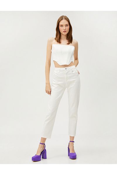 Koton Jeans mit hoher Taille und schmalem Bein – Carmen-Jeans