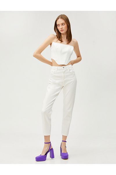 Koton Jeans mit hoher Taille und schmalem Bein – Carmen-Jeans