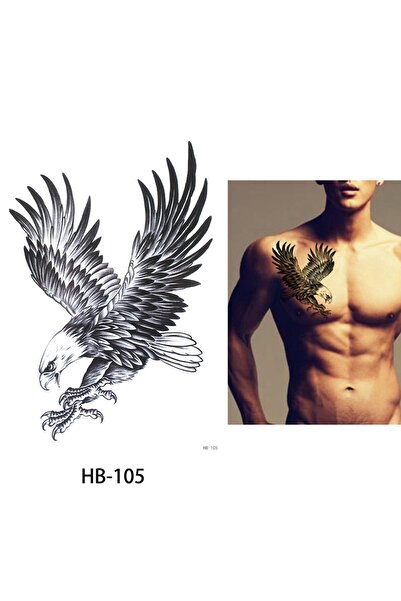 Tattoo Gerçekci Geçici Dövme Tattoo Kartal Desenli Dövme Etiket Kadın Erkek Kol Bacak