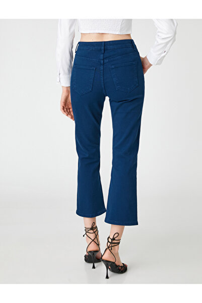 Koton İspanyol Crop Paça Kot Pantolon Dar Kesim