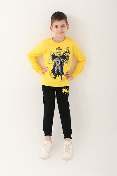 Batman Yellow Boy Long Sleeve Pajama Set