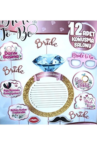 aşkın concept Bride To Be Temalı 12 Adet Konuşma Balonu Darısı Başıma Listesi...
