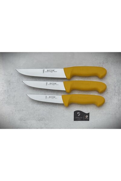 Solingen Rıtter ET DOĞRAMA KASAP ve MUTFAK Bıçağı yeni model 3'lü SARI