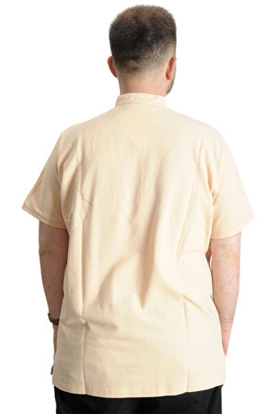 ModeXL Mode XL Large Size T-Shirt High Collar Yatching 22327 Beige