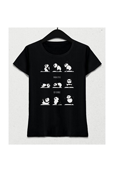 CONSTRAİN Μπλουζάκι γιόγκα με μοτίβο Panda, μαύρο, unisex