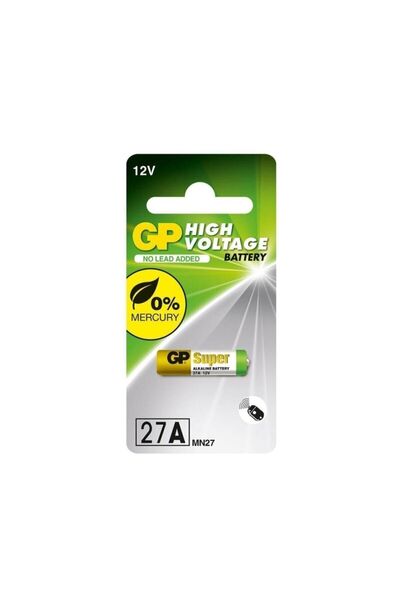 GP Batteries Gp 27a Süper Alkalin 27a/mn27 Boy Pil, 12 Volt, Tekli Kart