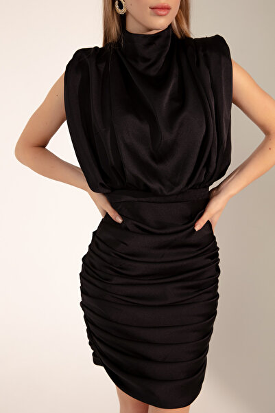 Lafaba Dámské černé mini večerní šaty a promoce