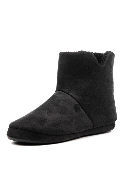 Yaz Kış Ayakkabı Redplay Men's Black Suede Plush Indoor Slippers Home Boots