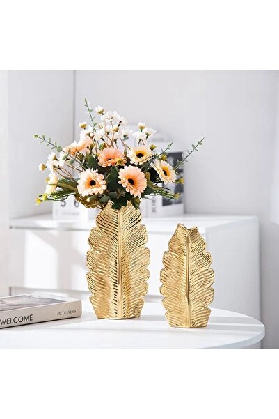 Luthien Set of 2 Leaf Vase - Gold