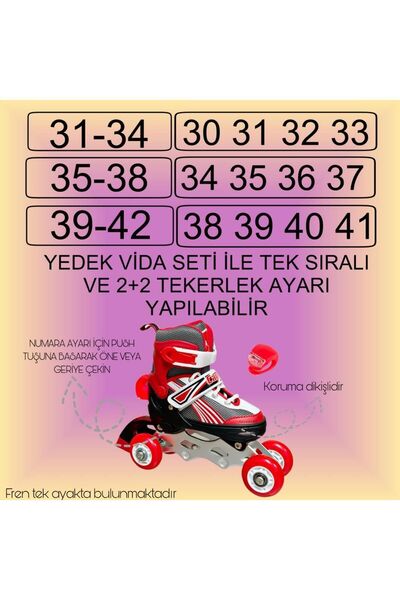 Depomiks Avm Skates Adjustable 2+1+1 Illuminated Metal Body With Training Skating Bag Rear Stop Light