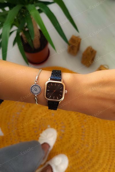 Spectrum Retro Minimal Stainless Tarnish Stainless Steel Cord Women's Wristwatch