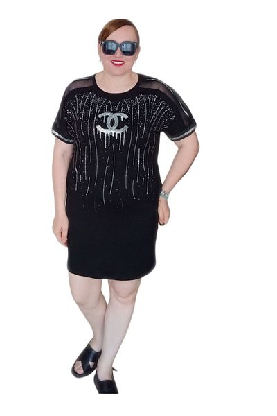 unishe Dms Jewelled Sequined Midi Dress