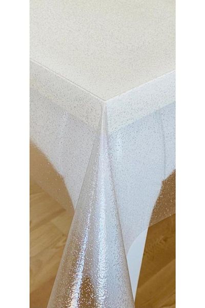 Aksu Mefruşat Față de masă PVC transparentă cu sclipici Grosime: 0,18 mm