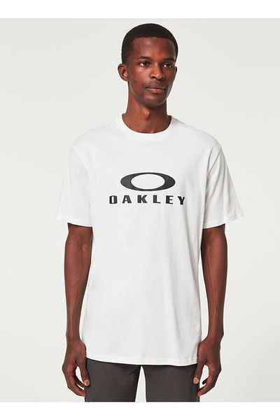 Oakley Λευκό και μαύρο ανδρικό μπλουζάκι - Crew Neck, Printed, O Bark 2.0 Foa 402167
